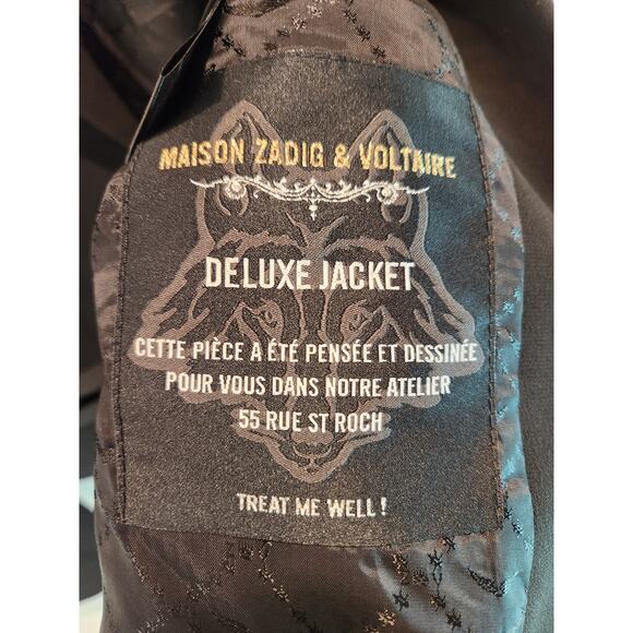 Zadig & Voltaire Deluxe Blazer Black Crystal Skull Embellishment‎ Size 40 - Picture 7 of 10